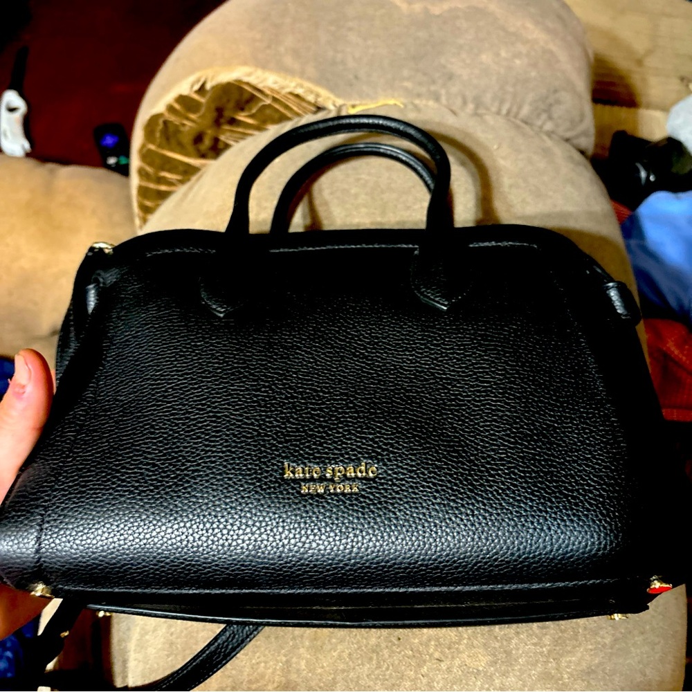 Kate Spade KC897 Black pebbled leather small shoulder bag
